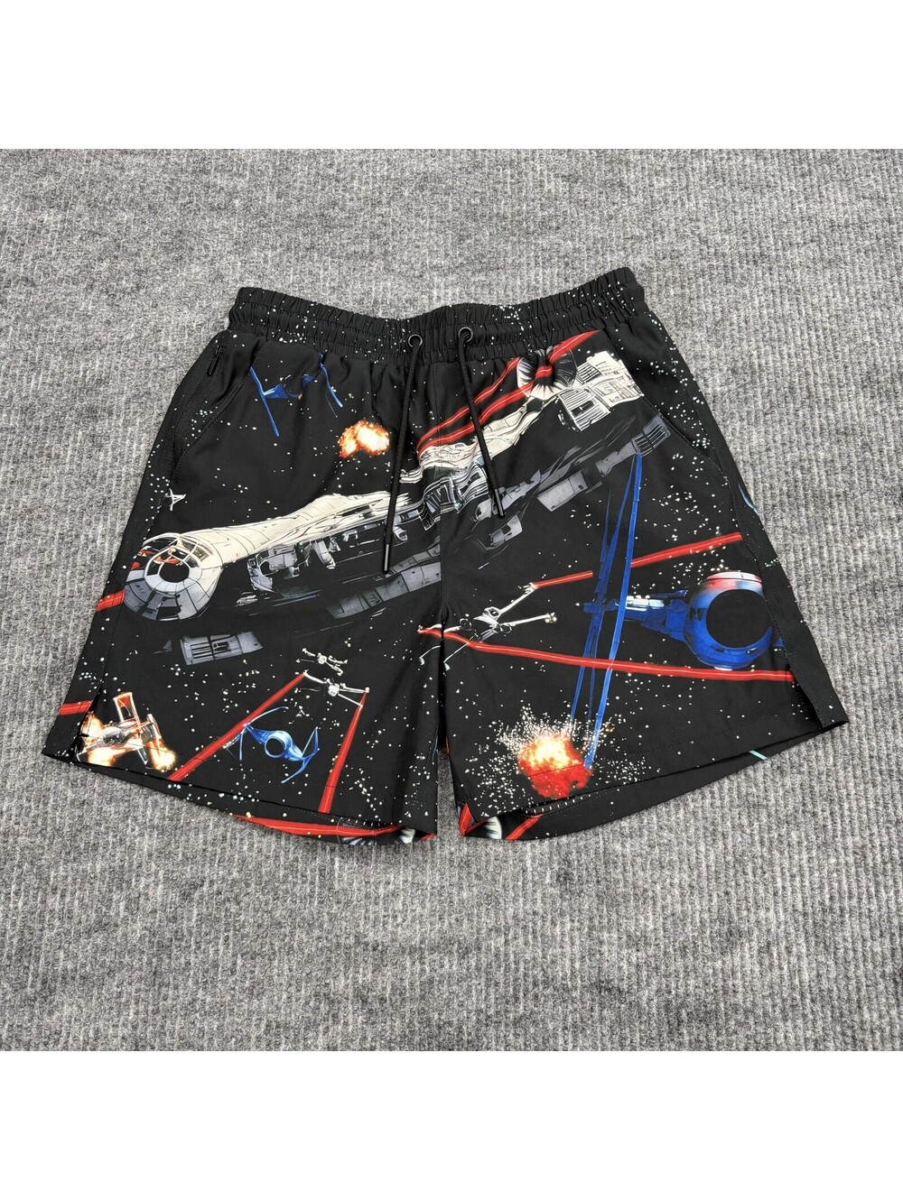Star Wars‎ X Shoe Palace Space Battle Hybrid Shorts Mens Small Black AOP Pockets
